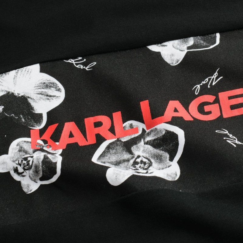 Karl Lagerfeld t-shirt koszulka męska czarna Orchid KL20MTS02