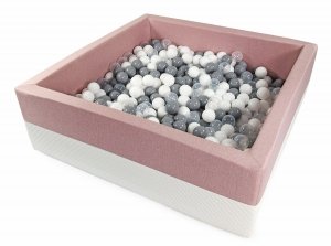 SUCHY BASEN DUŻY / BIG XXL 120 x 120 x 40 ECO PUDROWY RÓŻ 550 PIŁEK 7CM