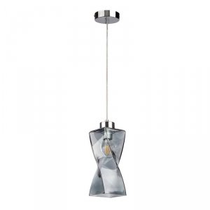 Twist Lampa Wisząca 1xE27 Max.25W Chrom/Szkło dymione