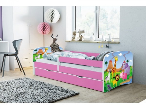 łóżko-dziecięce-safari-różowe