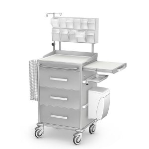 Wózek anestezjologiczny ANS-03/KO z nadstawką z wyposażeniem - zestaw 3 z miską