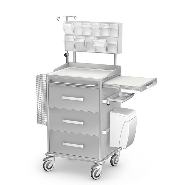 Wózek anestezjologiczny ANS-3/KO z wyposażeniem - zdj. poglądowe