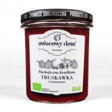 KONFITURA TRUSKAWKA Z CYNAMONEM BIO 300 g- OWOCOWY DOM
