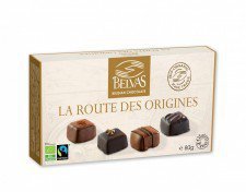BELGIJSKIE CZEKOLADKI BOMBONIERKA MIX BEZGLUTENOWE FAIR TRADE BIO 80 g - BELVAS
