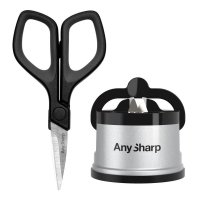 Zestaw ostrzałka AnySharp classic srebrna plus mini nożyczki 