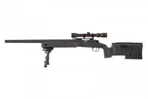 Specna Arms - Replika SA-S02 CORE z lunetą i dwójnogiem - czarna