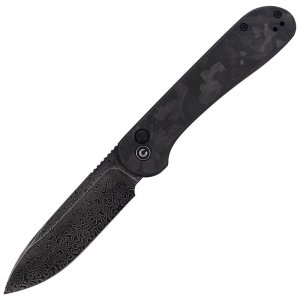 Nóż składany CIVIVI Button Lock Elementum Marble Carbon Fiber Black, Black Damascus (C2103DS-3)