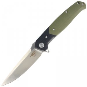 Nóż składany Bestech Swordfish Black / Green G10, Satin D2 (BG03A)