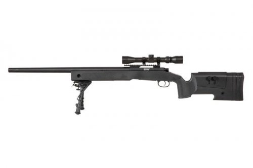 Specna Arms - Replika SA-S02 CORE z lunetą i dwójnogiem - czarna