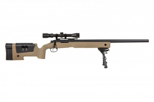 Specna Arms - Replika SA-S02 z lunetą i dwójnogiem - TAN