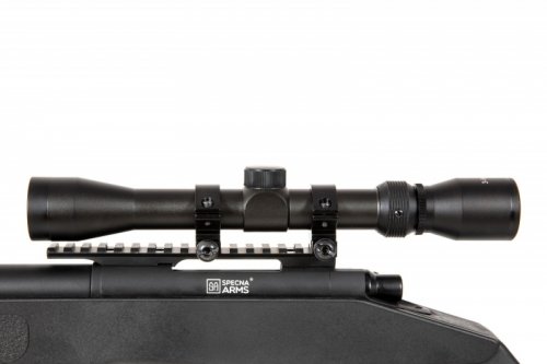 Specna Arms - Replika SA-S03 z lunetą i dwójnogiem - czarna