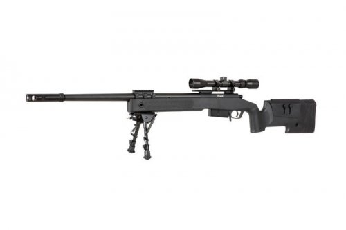Specna Arms - Replika SA-S03 z lunetą i dwójnogiem - czarna