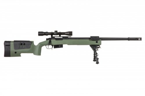 Specna Arms - Replika SA-S03 z lunetą i dwójnogiem - olive