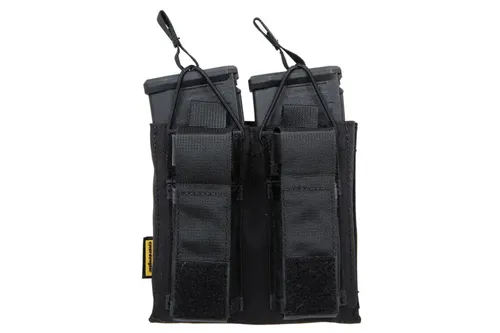 Podwójna ładownica Open Top na magazynki M4/M16 + pistoletowe Czarna