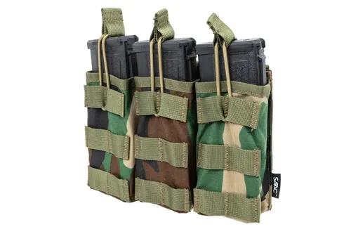 Potrójna ładownica typu Open na magazynki M4 - Woodland