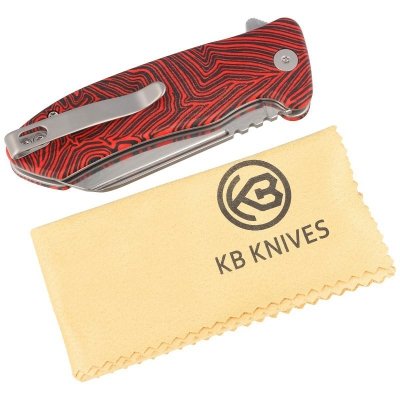 Nóż składany Creon Red/Black Damascus (KU336B)