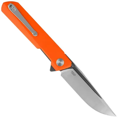 Nóż składany Bestechman Dundee Orange G10, Grey Titanized / Satin D2 by Ostap Hel (BMK01H)