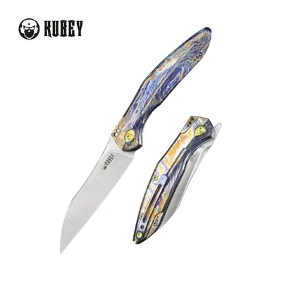 Nóż składany Kubey Barracuda Flamed Titanium, Satin M390 by Parsons Bladeworks (KB299E)