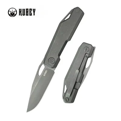 Nóż składany Kubey Verijero Darkblasted Titanium, Darkwashed 14C28N by George Ovchinnikov (KB340E)