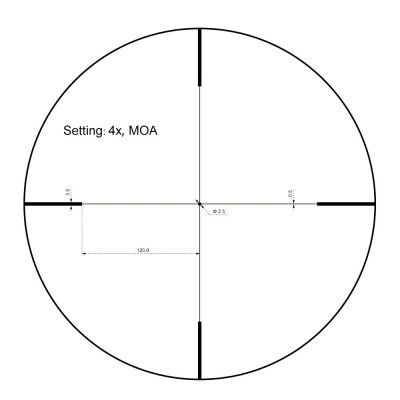 Luneta biegowa Forester JR. 1-4x24 - Czarna (SCOC-28)