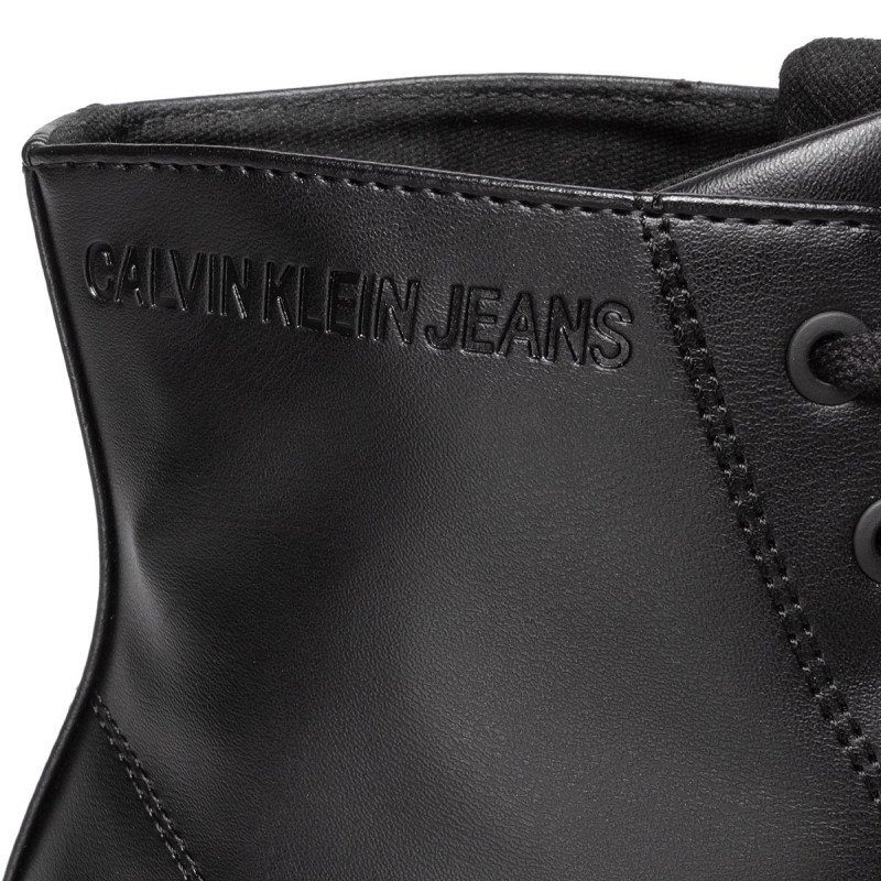 Calvin Klein Jeans buty trampki wysokie męskie czarne Icaro Nappa Smooth S1736