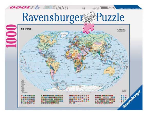 Puzzle 1000 Ravensburger 15652 Polityczna Mapa Świata