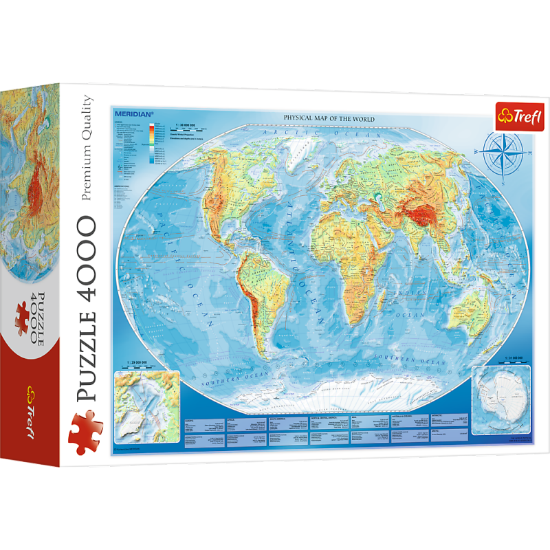 Puzzle 4000 Trefl 45007 Wielka Mapa Fizyczna Świata