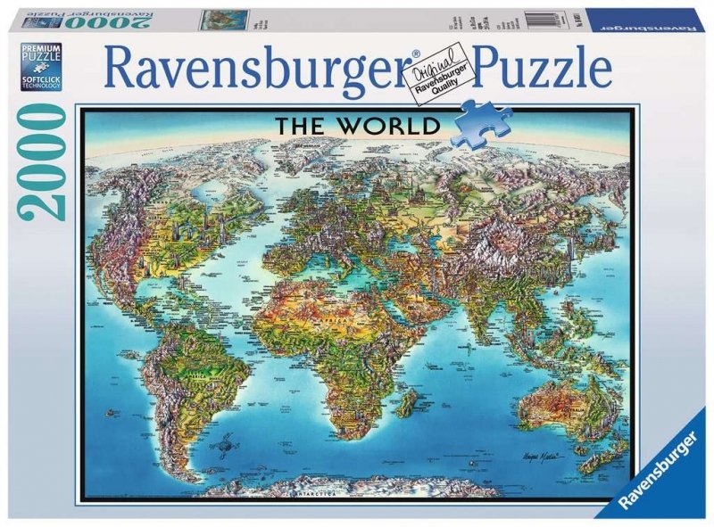 Puzzle 2000 Ravensburger 16683 Mapa Świata