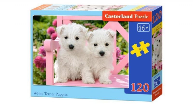 Puzzle 120 Castorland B-13494 Psy - Białe Szczeniaki - Terrier