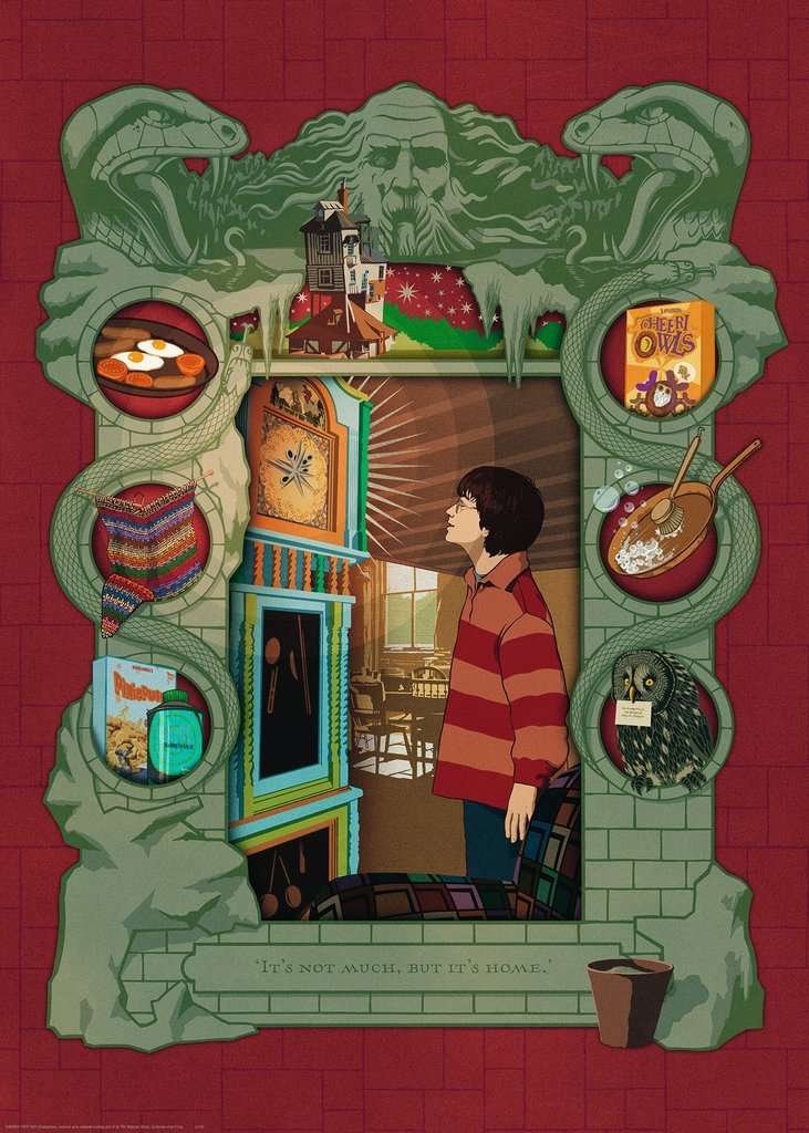 Puzzle 1000 Ravensburger 165162 Harry Potter z Rodziną Weasleyów