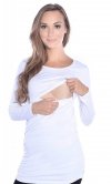 MijaCulture - bluzka 2 w 1 ciążowa i do karmienia długi rękaw M04/3075 biały1