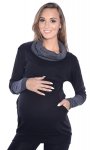 MijaCulture - 3 w 1 bluza ciążowa i do karmienia „Maddy” 7115 czarny/grafit