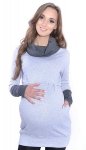 MijaCulture - 3 w 1 bluza ciążowa i do karmienia „Maddy” 7115 melanż/grafit