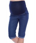 MijaCulture - spodnie rybaczki ciążowe 4015/M35  denim blue