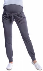 MijaCulture - spodnie alladynki ciążowe z panelem 4012/M33 grafit