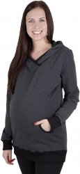 Bluza ciążowa z kapturem Vera 9049 dla kobiet w ciąży grafit