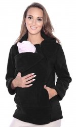 MijaCulture - bluza polarowa do noszenia dziecka 3072A czarny  