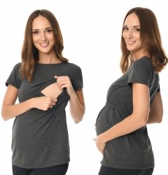 MijaCulture - Top 2 w 1 ciążowy i do karmienia M018 Camila grafit
