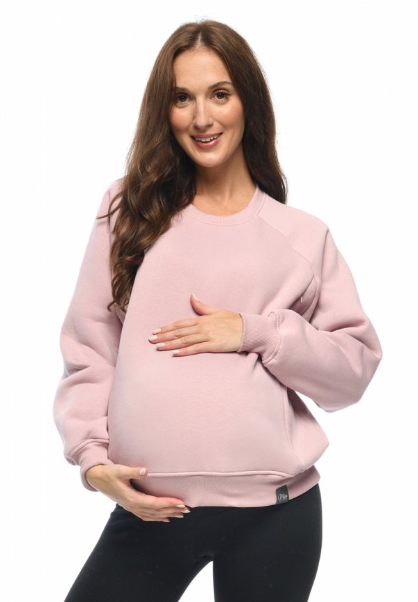 MijaCulture - 3 w 1 lekka super miekka bluza ciążowa i do karmienia „Olivia ” M019 rożowa