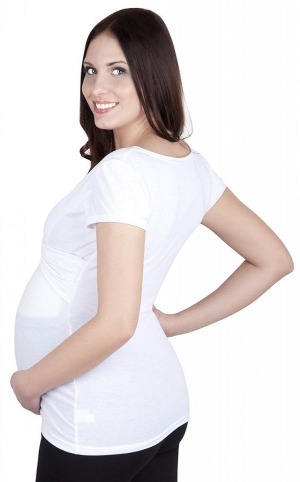 bluzka z pętelką 2 w1 ciążowa i do karmienia M18/4003 biały 3