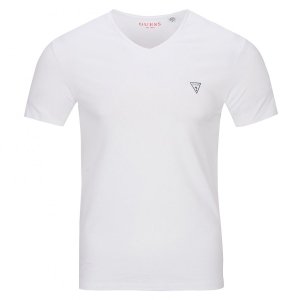 Guess t-shirt  koszulka V-neck męska biała U97G03JR003-A009