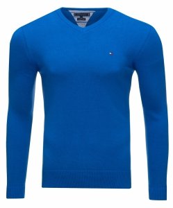 Tommy Hilfiger sweter męski V-neck  niebieski