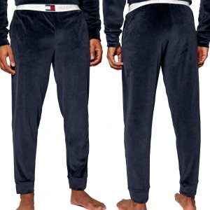 Tommy Hilfiger spodnie dresowe welurowe welur męskie granatowe