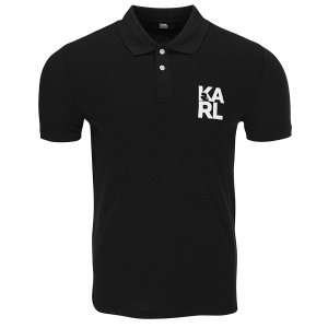 Karl Lagerfeld polo polówka męska czarna KL22MPL01