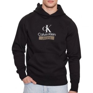 Calvin Klein Jeans bluza męska z kapturem czarna J30J323762-BEH