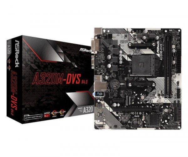 Płyta ASRock A320M-DVS R4.0 /AMD A320/DDR4/SATA3/USB3.0/PCIe3.0/AM4/mATX