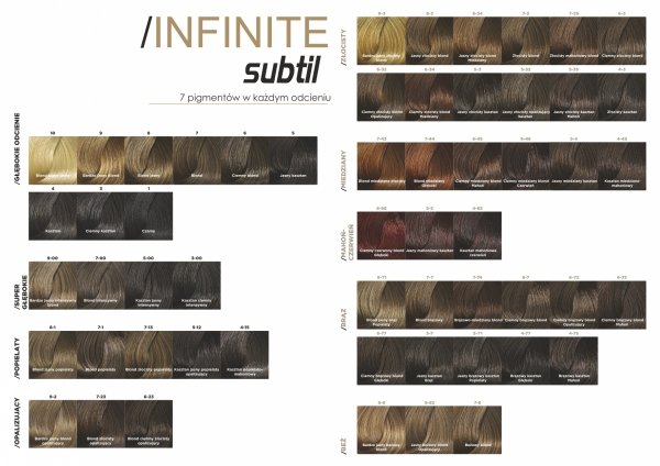 Profesjonalna Farba do włosów Subtil BEZ AMONIAKU trwale kryjąca 60 ml. INFINITE - Blond foncé irisé doré 6/23