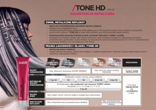 6 Tone HD - Blond foncé SUBTIL TONER HD Profesjonalny Toner Fryzjerski Kryjący 100%  Subtil 60 ml.