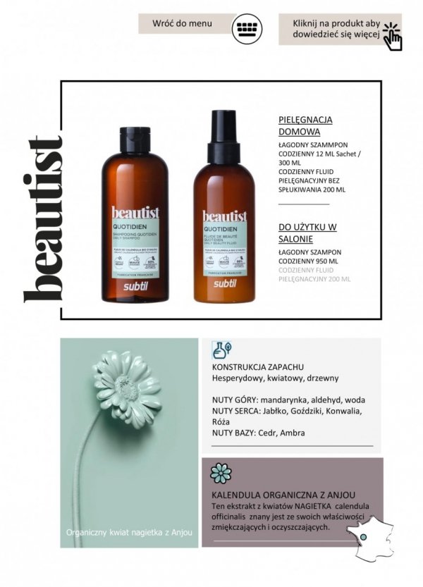 Beautist - Naturalny Łagodny Szampon codzienny 300 ml. Profesjonalna linia fryzjerska: domowa pielęgnacja włosów
