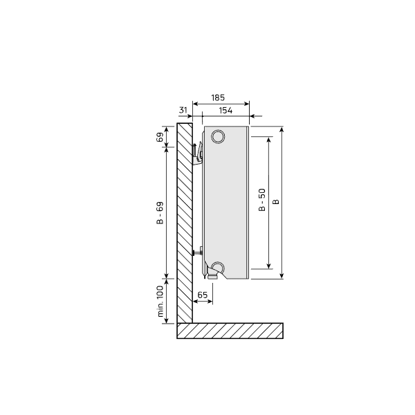 Purmo Plan Ventil Compact Flex FCVF33 500x2000